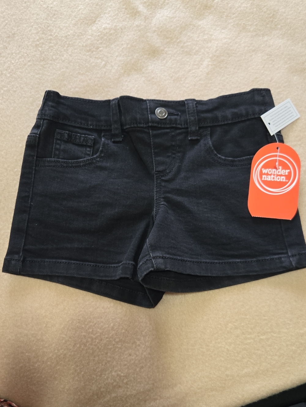 wonder nation Black Denim-Style Girls' Shorts